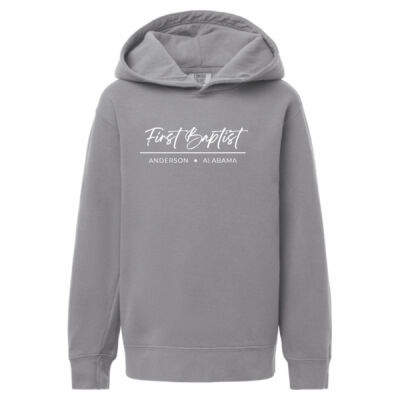 First - Garment-Dyed Youth Lightweight Fleece Hooded Sweatshirt Thumbnail
